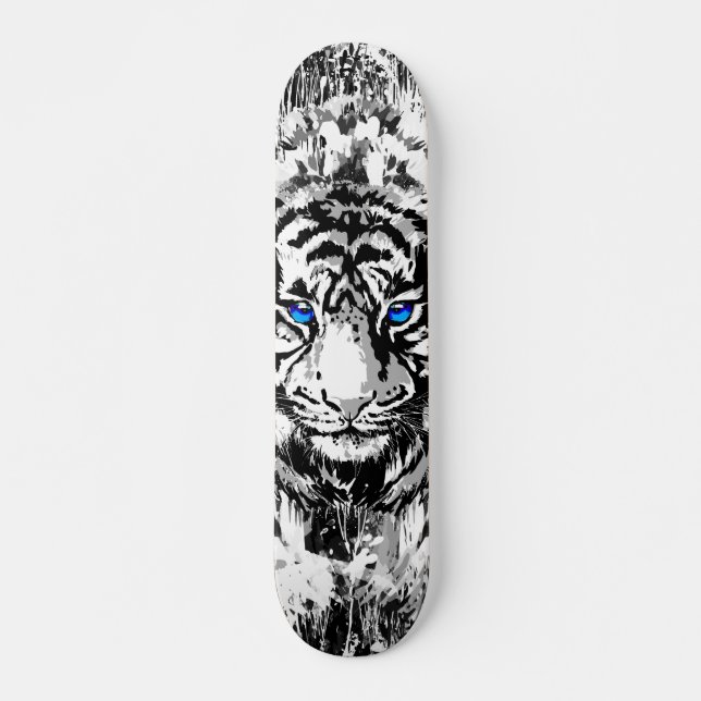 Siberian White Tiger Skateboard Deck (Front)