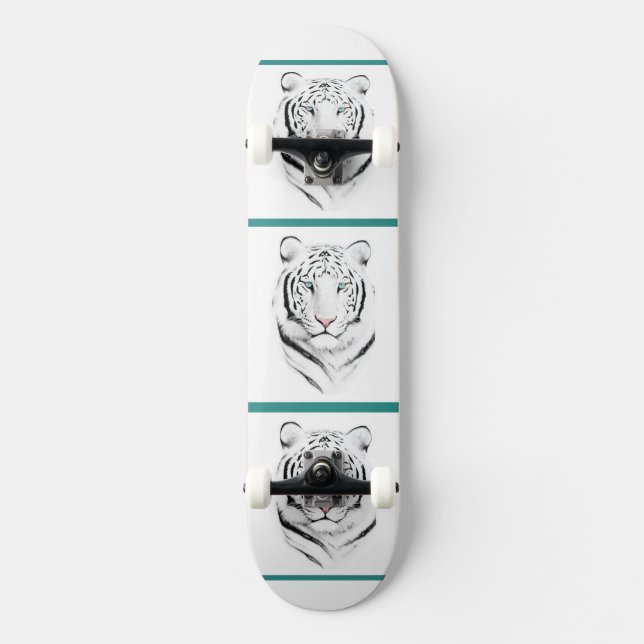 Siberian White Tiger Skateboard Deck (Front)
