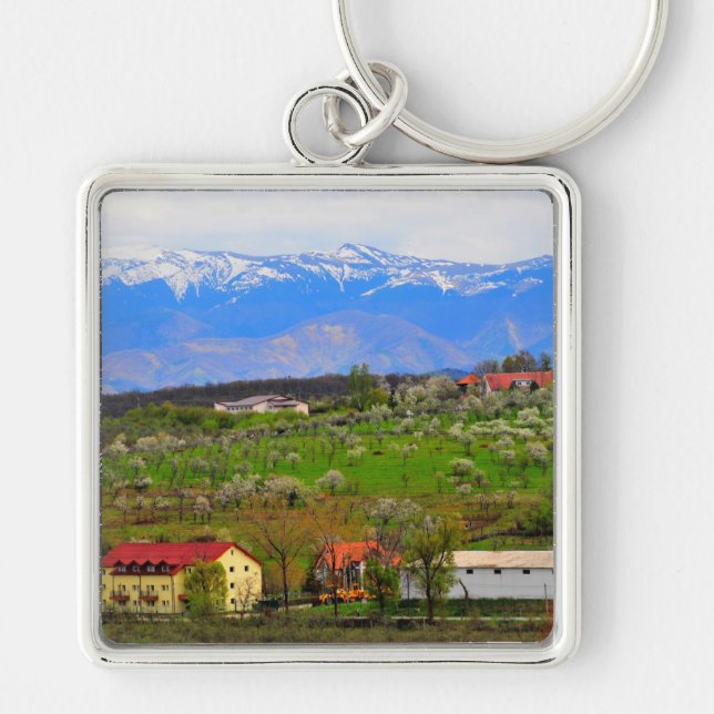 Sibiu mountains landscape keychain (Front)