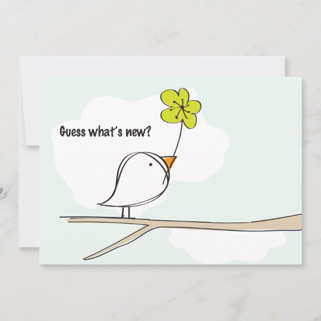 Sibling Birds Photo Pregnancy Announcement (Front)