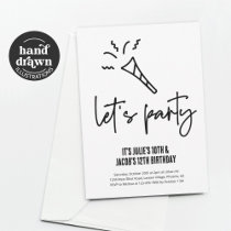 Sibling Birthday Party Brother & Sister Invitation