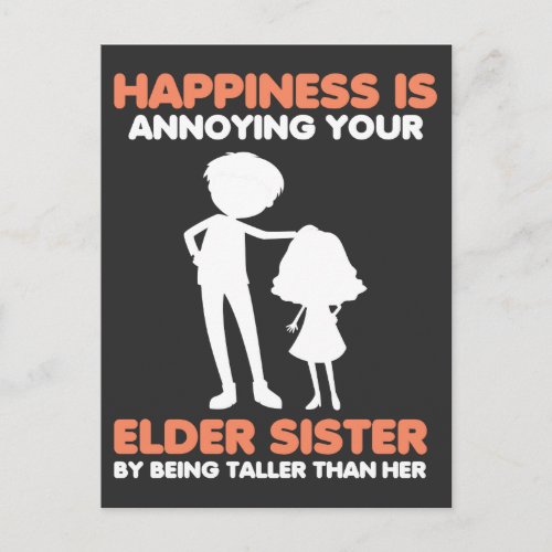 Sibling Familys Day Annoying Tall Brother Sister Postcard