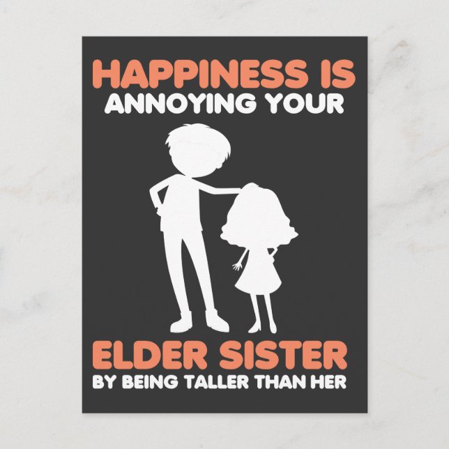 Sibling Familys Day Annoying Tall Brother Sister Postcard (Front)