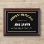 Sibling Gift! Best Brother Award plaque<br><div class="desc">Give him an award he will cherish!</div>