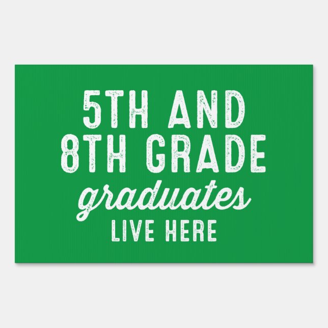 Sibling graduates green shamrock yard sign (Front)