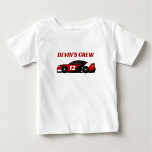 Sibling of Birthday Boy Red Race Car Crew Party Baby T-Shirt