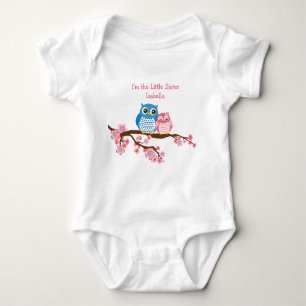 Sibling Owls Little Sister Matching Infant T-Shirt Baby Bodysuit