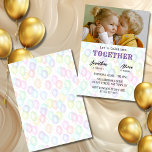 Sibling Photo Colorful Balloon Joint Birthday  Invitation<br><div class="desc">Joint birthday invitations featuring a colorful balloon background,  with vibrant typography and a photo of your choice.</div>