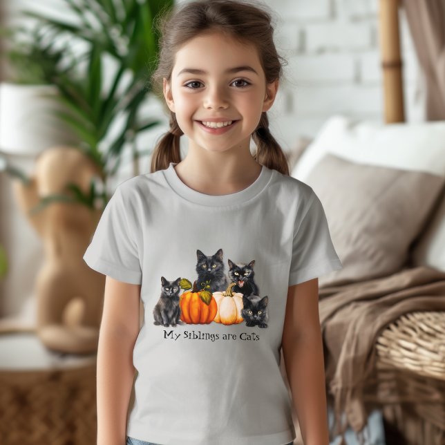 Siblings Are Cats Fall Pumpkins T-shirt Tri-Blend Shirt (Creator Uploaded)