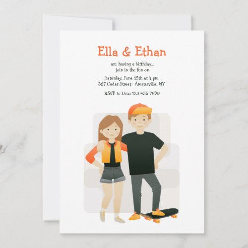 Siblings Birthday Party Invitations