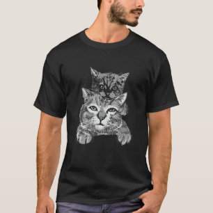 Siblings Cats Cat Faces Pregnancy Cat Fan T-Shirt