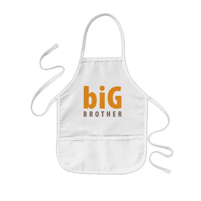 SIBLINGS COLLECTION - big brother {orange} Kids' Apron (Front)