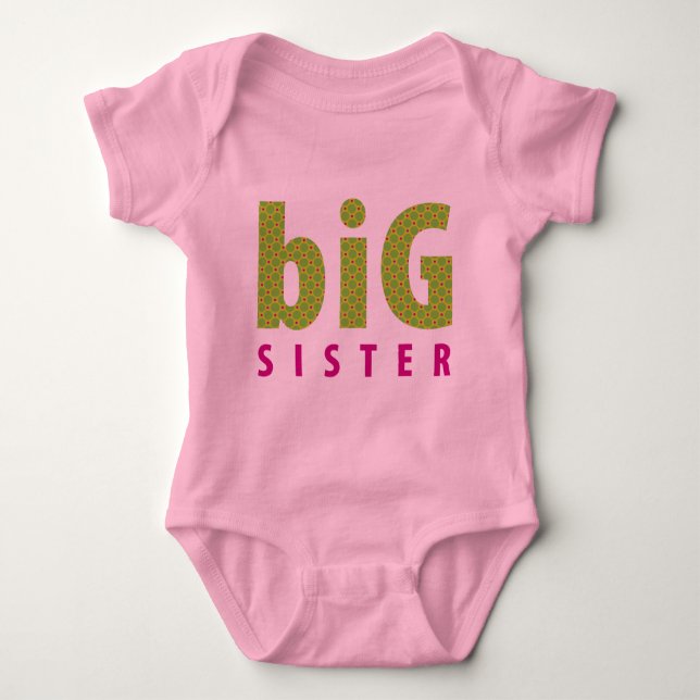 SIBLINGS COLLECTION - big sister {lime} Baby Bodysuit (Front)