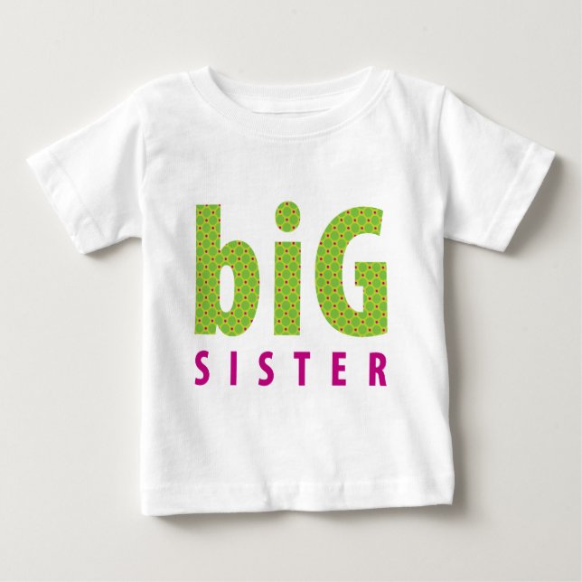 SIBLINGS COLLECTION - big sister {lime} Baby T-Shirt (Front)