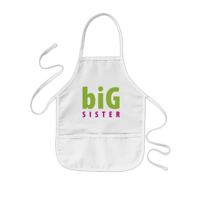SIBLINGS COLLECTION - big sister {lime} Kids' Apron (Front)