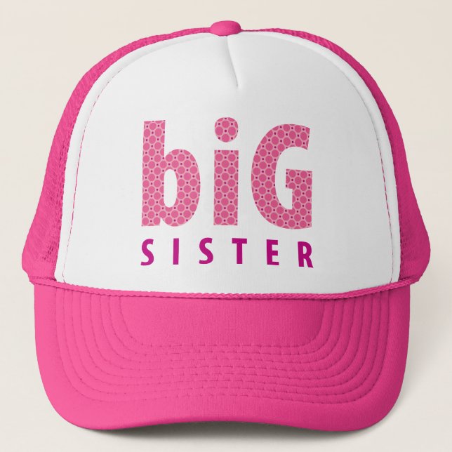 SIBLINGS COLLECTION - big sister {pink} Trucker Hat (Front)