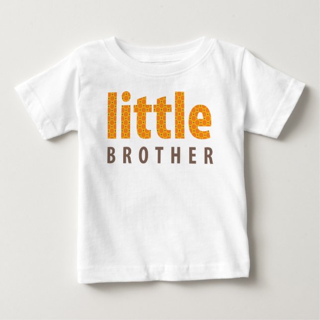 SIBLINGS COLLECTION - little brother {orange} Baby T-Shirt (Front)