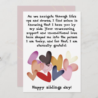 Siblings Day / Birthday Brothers Sisters Greeting Card