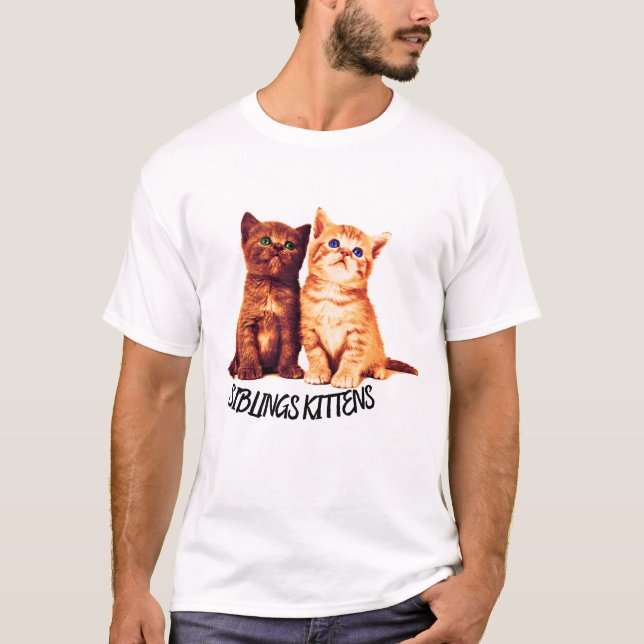 Siblings kittens, two cute cats T-Shirt (Front)