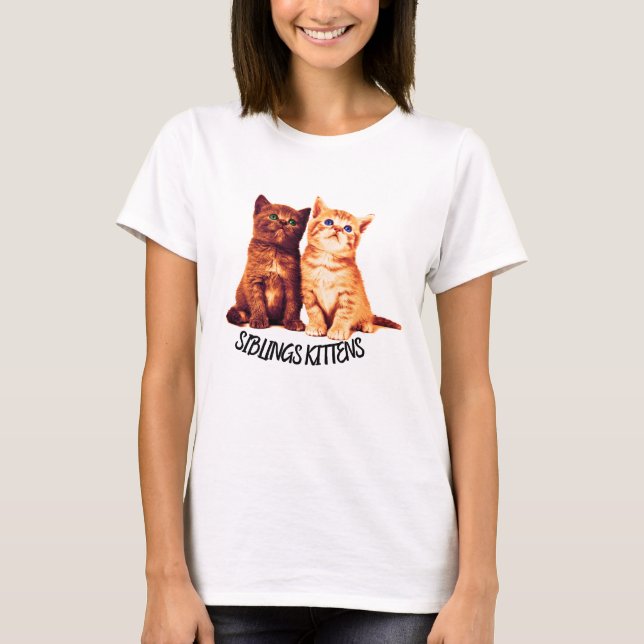 Siblings kittens, two cute cats T-Shirt (Front)
