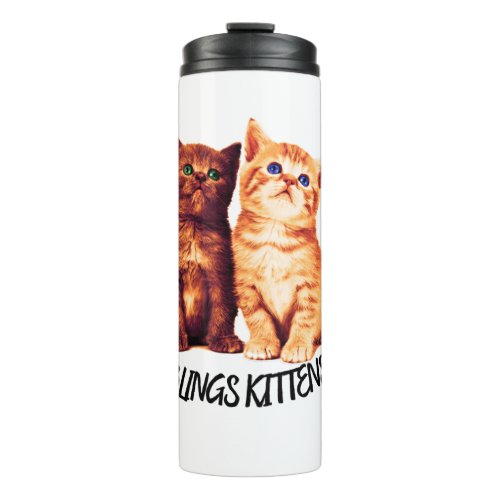 Siblings kittens two cute cats thermal tumbler