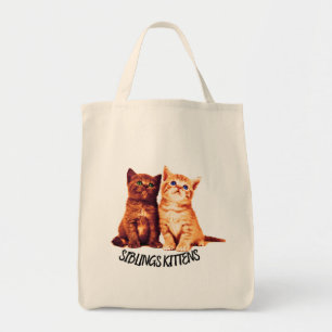 Siblings kittens, two cute cats tote bag