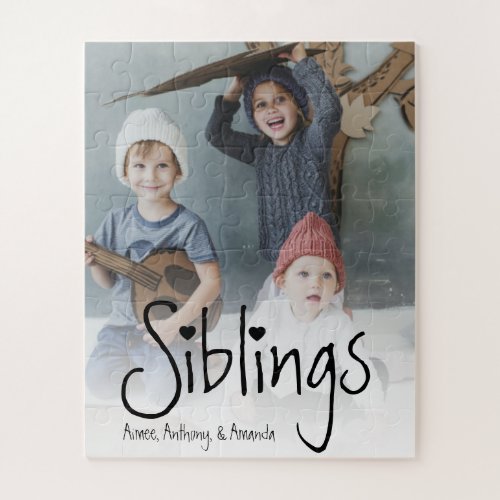 Siblings  Personalized Photo Jigsaw Puzzle