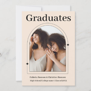 Siblings Rose gold 5 photos graduation Announcement