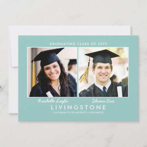 Siblings Two Photo Graduation Announcement