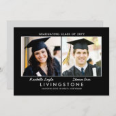 Siblings Two Photo Graduation Announcement (Front/Back)