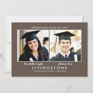 Siblings Two Photo Graduation Announcement