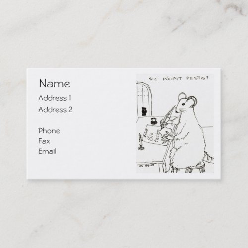 Sic Incipit Pestis business card