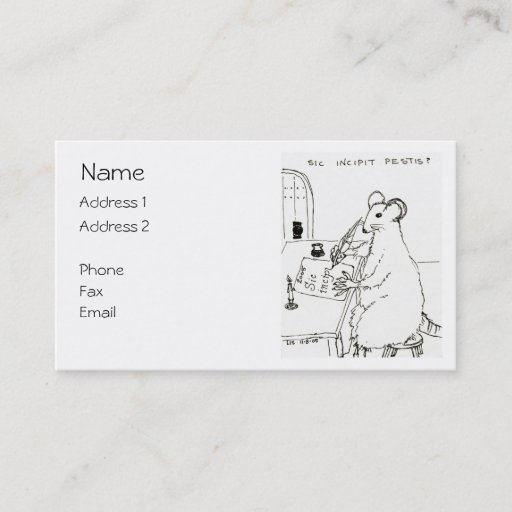 Customizable Sic Incipit Pestis business card
