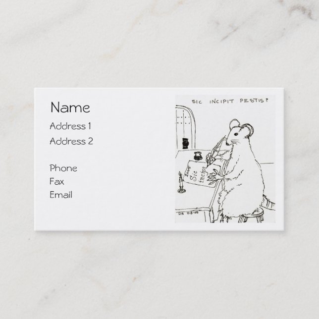 Sic Incipit Pestis business card (Front)