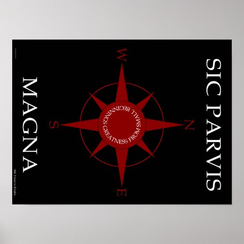 Sic Parvis Magna 16x12 Poster