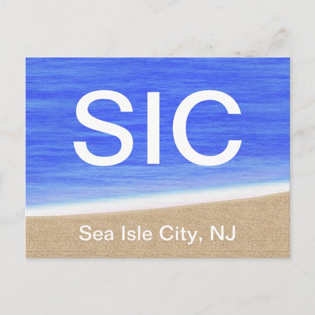 SIC Sea Isle City NJ Beach Postcard (Front)