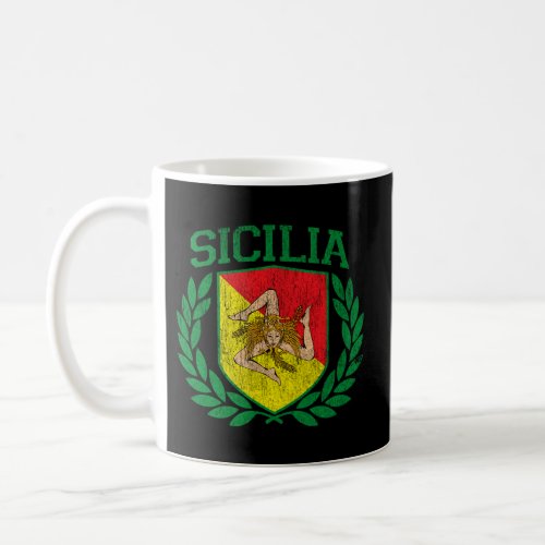 Sicilia Flag And Shield With Trinacria Sicily Coffee Mug