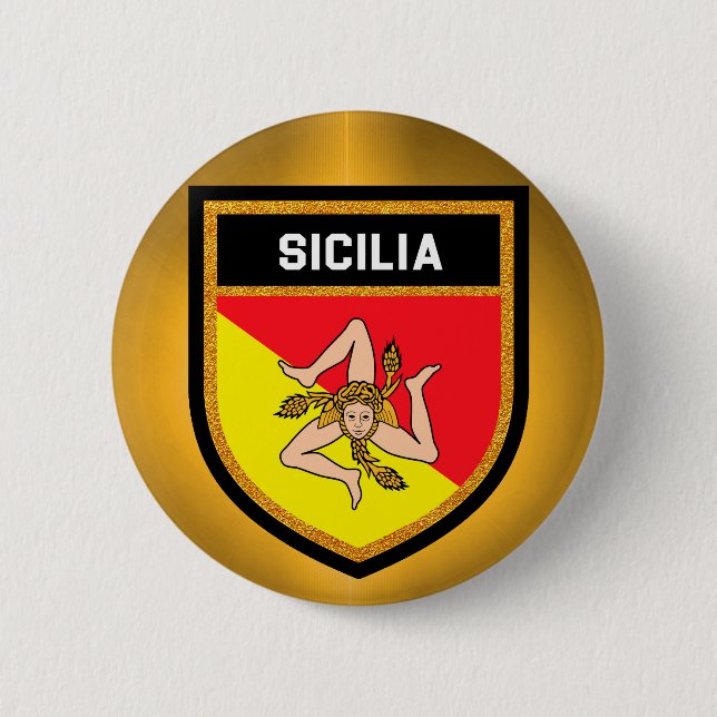 Sicilia Flag Button (Front)