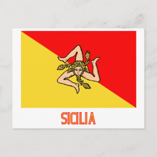 Sicilia flag postcard