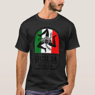 Sicilia Flag Sicily Palermo Italy 12 T-Shirt