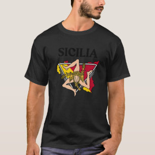 Sicilia Flag Sicily Palermo Italy 12 T-Shirt