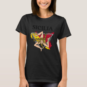 Sicilia Flag Sicily Palermo Italy 14 T-Shirt