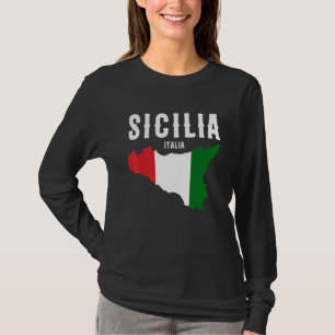 Sicilia Flag Sicily Palermo Italy 19 T-Shirt