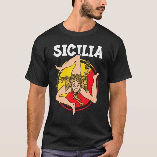 Sicilia Flag Sicily Palermo Italy 1 T-Shirt (Front)
