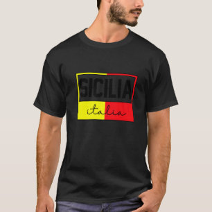 Sicilia Flag Sicily Palermo Italy  33 T-Shirt