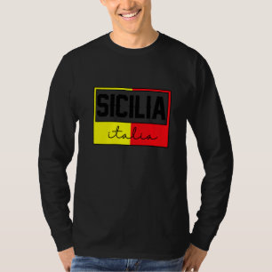 Sicilia Flag Sicily Palermo Italy  33 T-Shirt