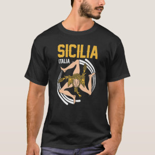 Sicilia Flag Sicily Palermo Italy 35 T-Shirt