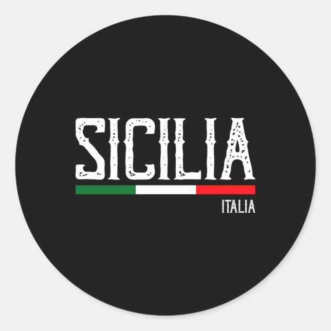 Sicilia Flag Sicily Palermo Italy Classic Round Sticker (Front)