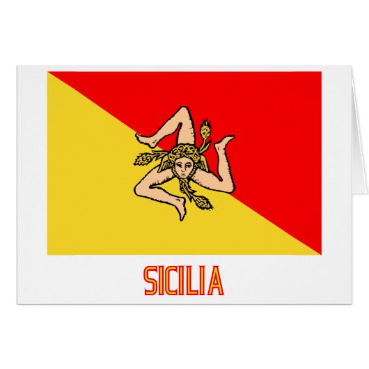 Sicilia flag with name cards (Front Horizontal)