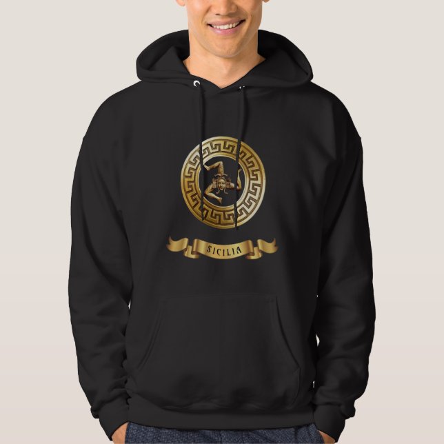 SICILIA (Golden Trinacria Symbol) Hoodie (Front)
